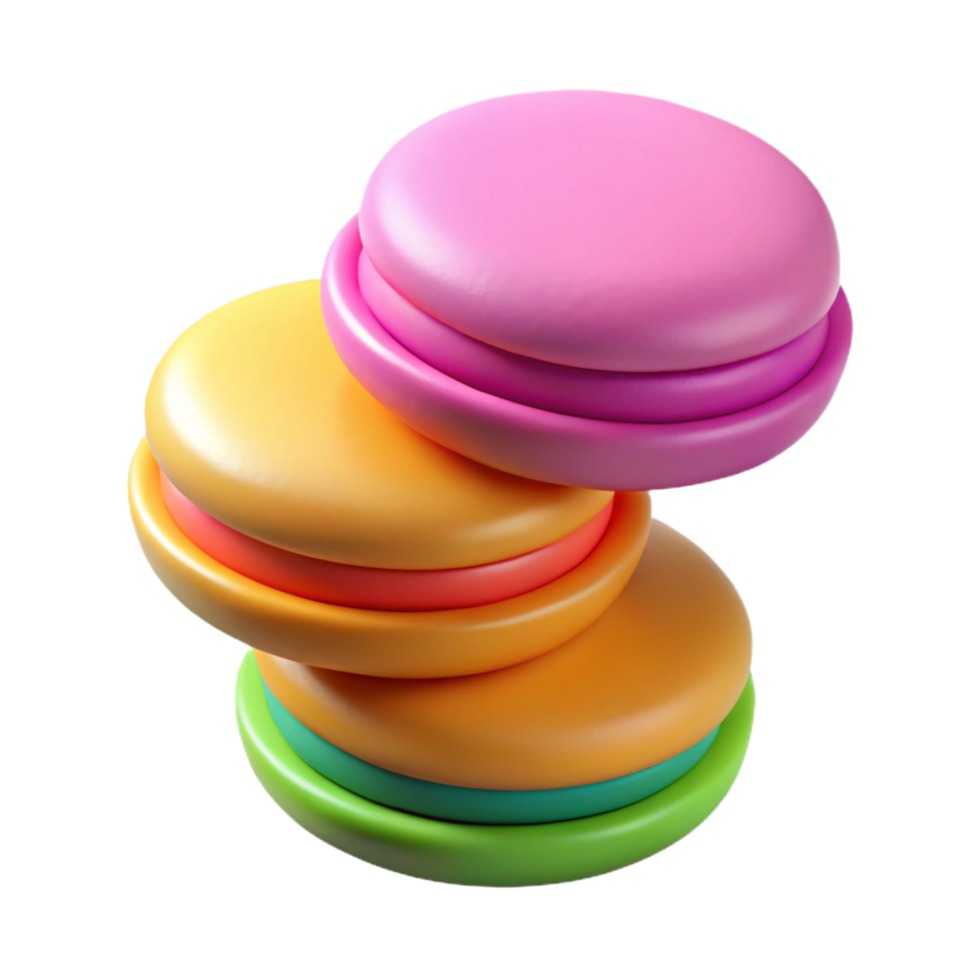 exemplary contemporary A stack of colorful macarons, NO BACKGROUND with Transparent Background. elite png