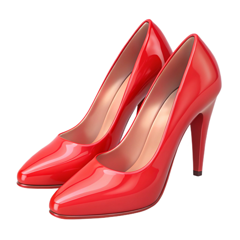 glorious surreal A pair of red high heels, NO BACKGROUND with Transparent Background. professional png