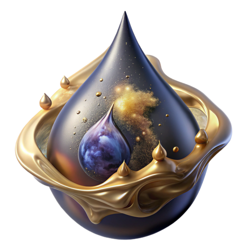 serene minimalist Abstract Ink Drop Expanding in Water Cutout Element detailed png