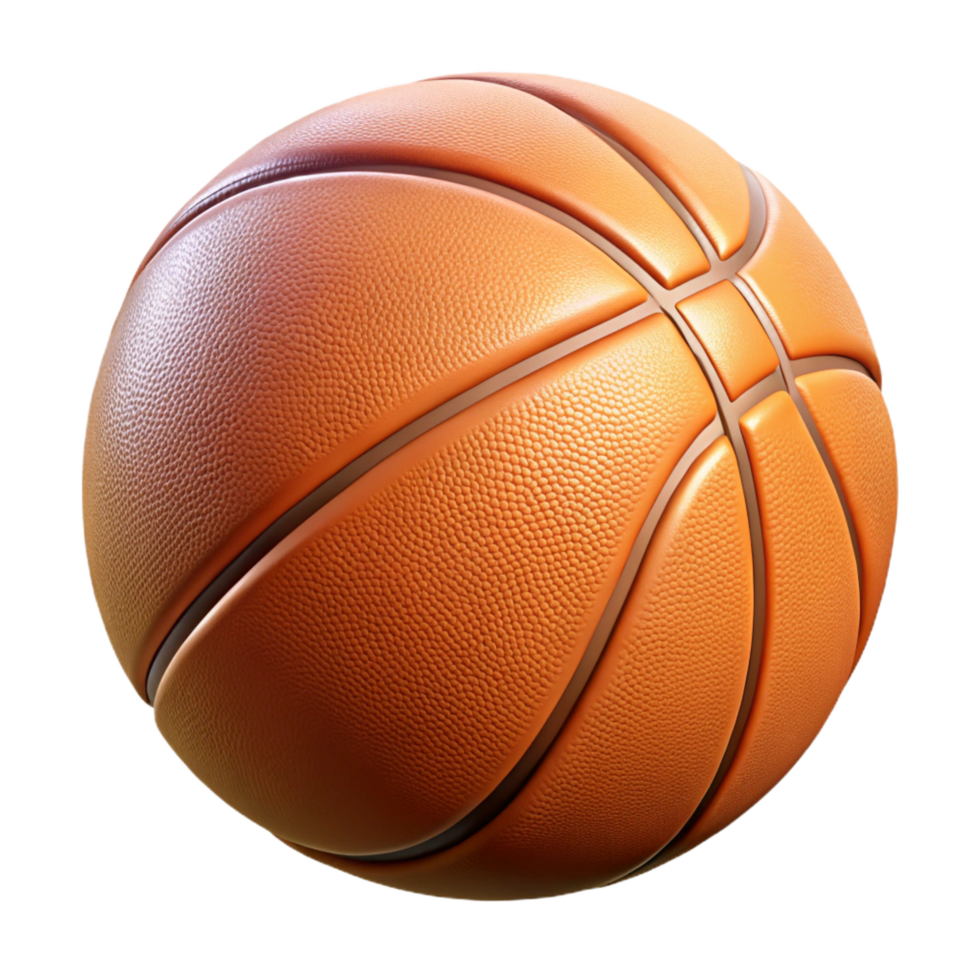 gorgeous reflective traditional A basketball, textured and realistic, NO BACKGROUND with Transparent Background. authentic png