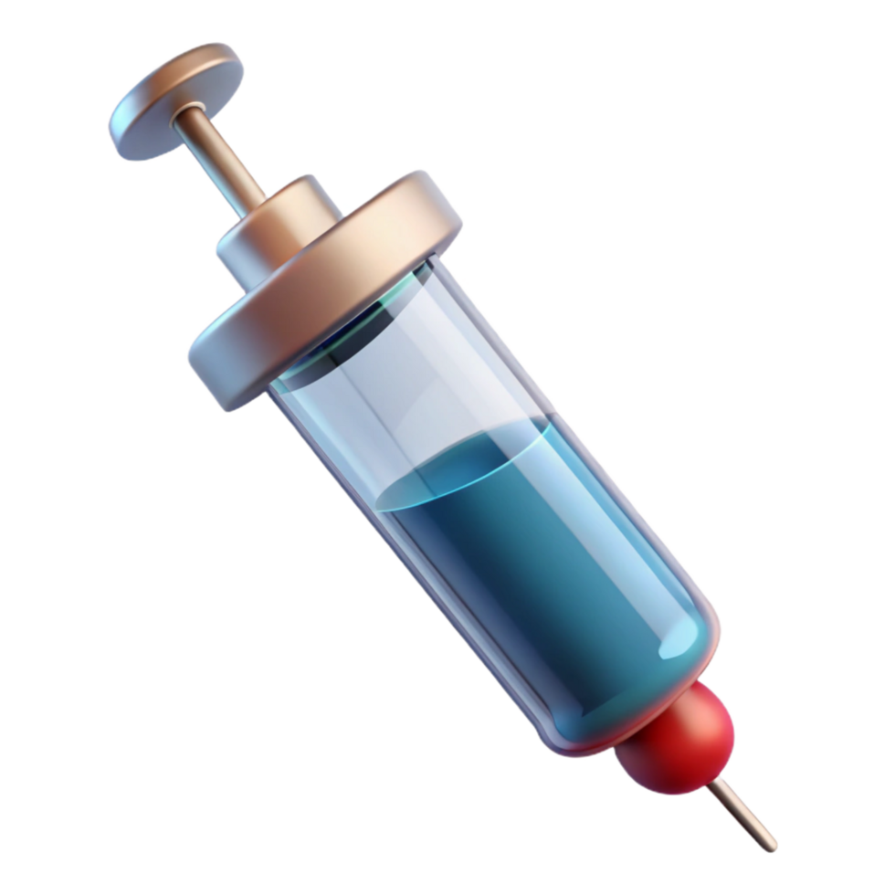 harmonious vibrant A syringe, filled with clear liquid, NO BACKGROUND with Transparent Background. high quality png