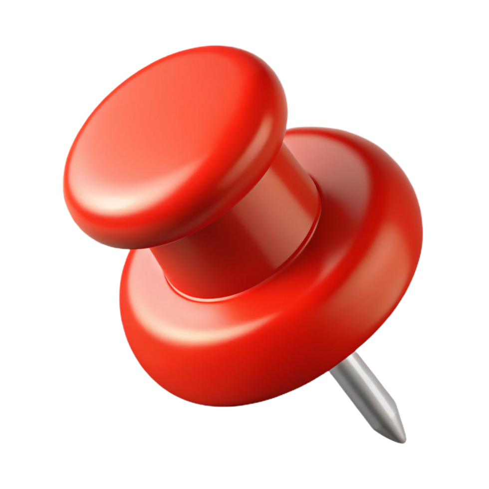 harmonious captivating A pushpin, red and round, NO BACKGROUND with Transparent Background. top-tier png