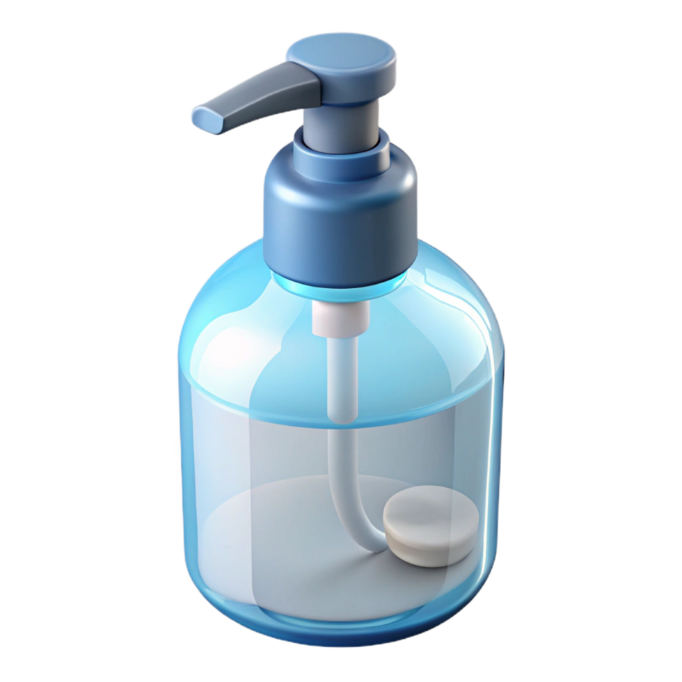 energetic splendid A bottle of hand sanitizer, clear plastic, NO BACKGROUND with Transparent Background. ultra HD png