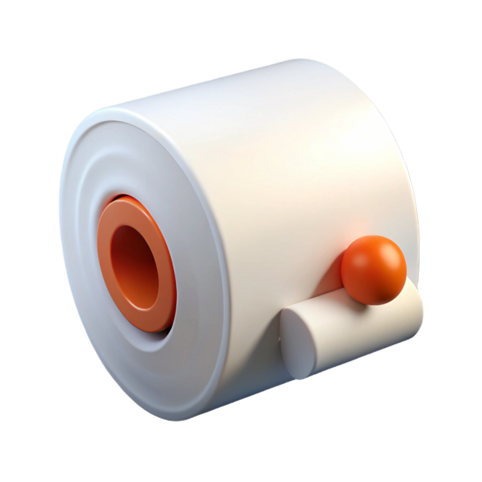 ethereal vibrant A roll of toilet paper, white and perforated, NO BACKGROUND with Transparent Background. flawless png