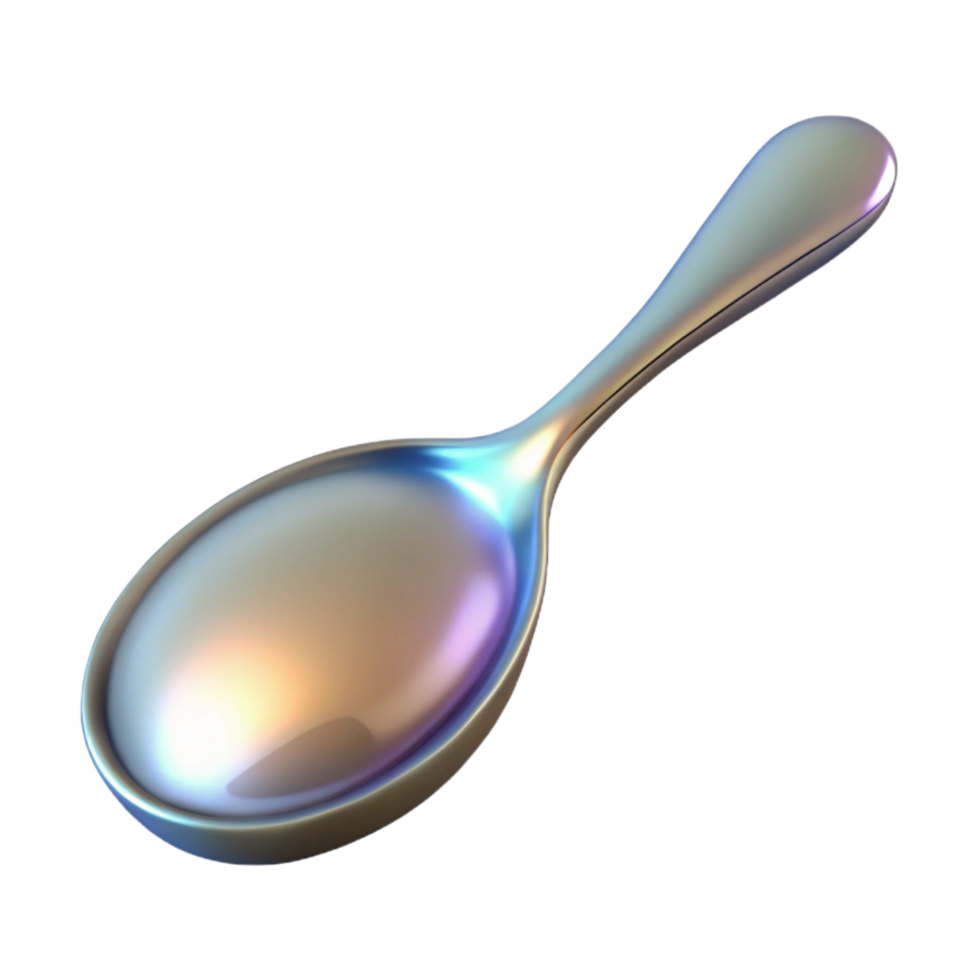 glorious coastal A spoon, rounded and reflective, NO BACKGROUND with Transparent Background. expertly shot png