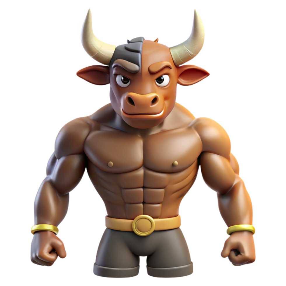 gorgeous dreamy baroque Minotaur, half-bull, half-man, NO BACKGROUND with Transparent Background. handcrafted png