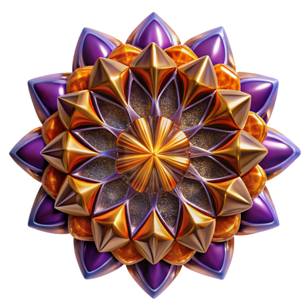 wonderful minimalist Abstract Kaleidoscope Texture Purple and Orange Transparent Background authentic png