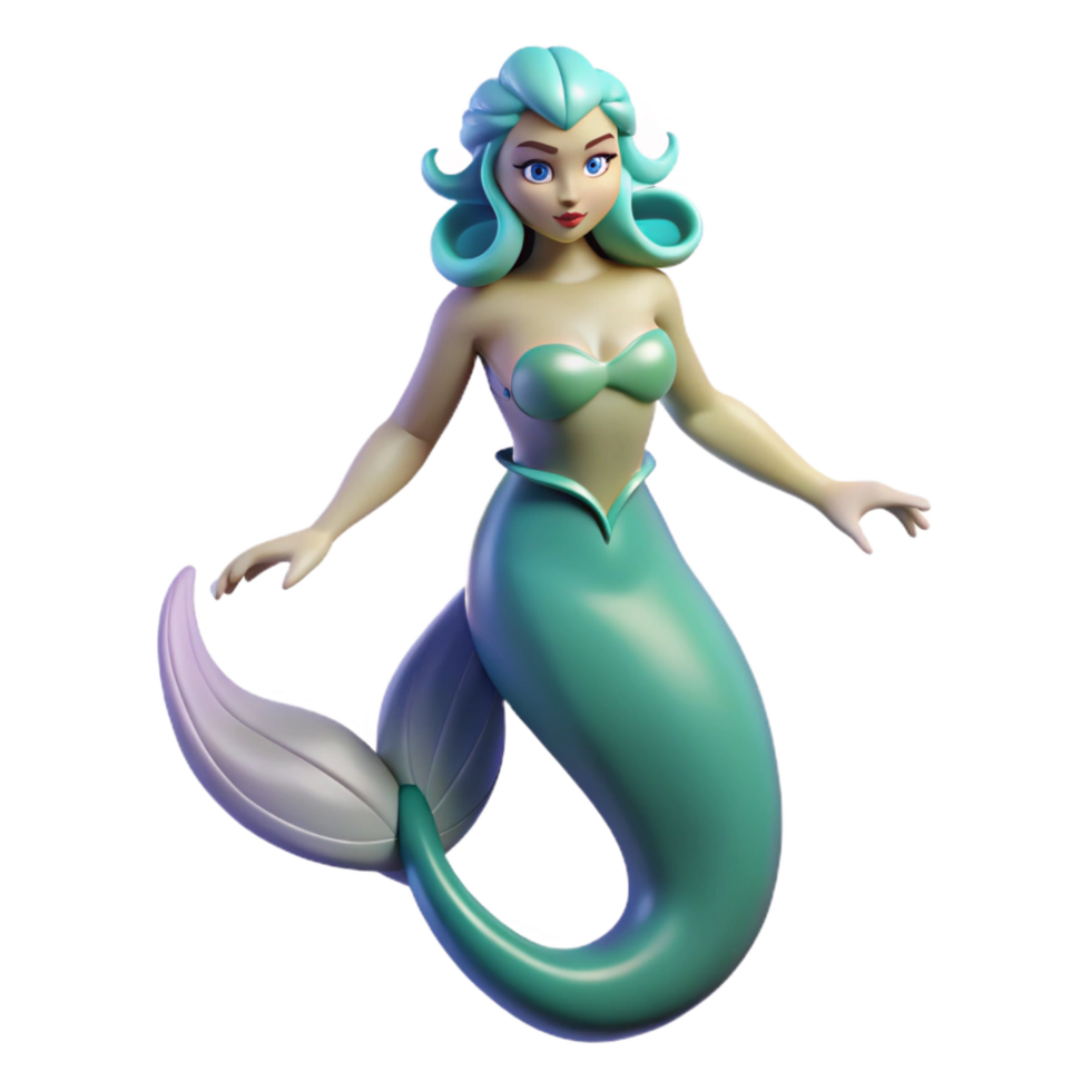 extraordinary remarkable Siren, mythical creature, enchanting voice, NO BACKGROUND with Transparent Background. png