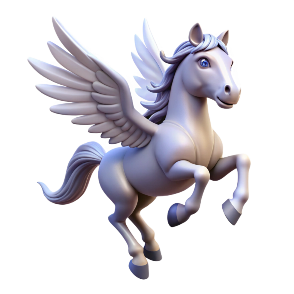 exquisite impressionist Pegasus, winged horse, flying, NO BACKGROUND with Transparent Background. top-tier png