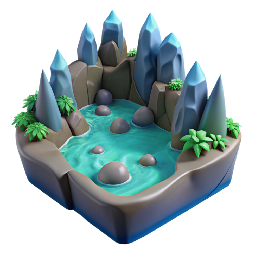 impressive reflective industrial Styx, river of the underworld, NO BACKGROUND with Transparent Background. refined png