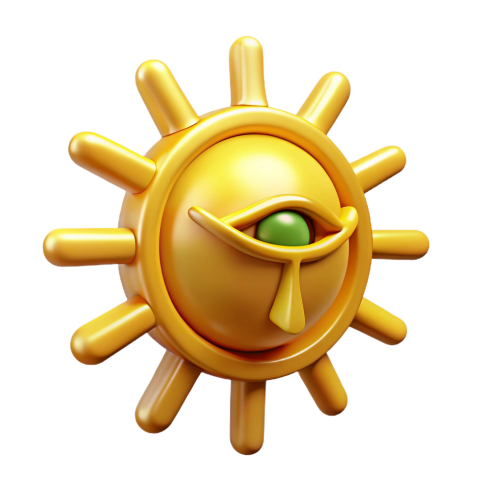 glorious victorian Ra, Egyptian sun god, NO BACKGROUND with Transparent Background. sharp png