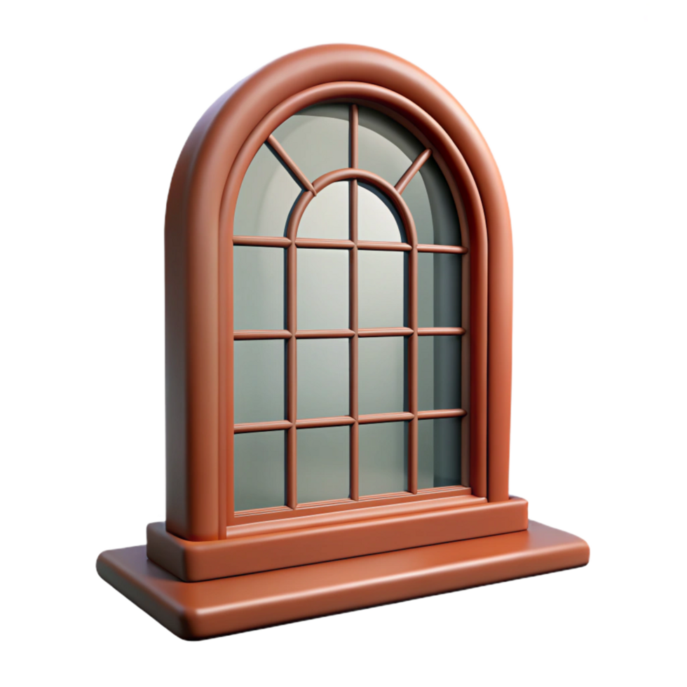 exemplary retro Georgian style window frame, NO BACKGROUND with Transparent Background. sharp png
