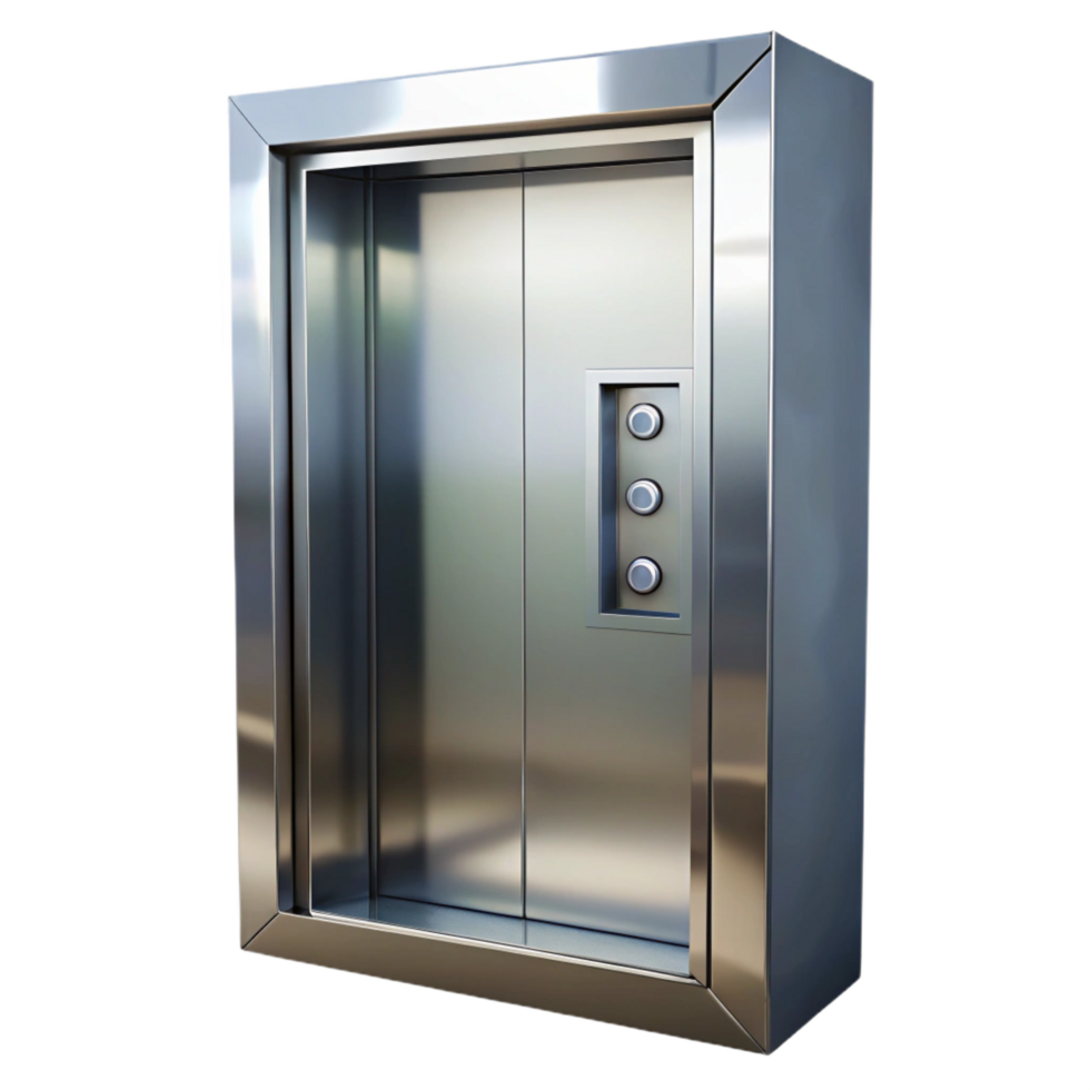 glorious tranquil art deco Elevator door stainless steel panel, NO BACKGROUND with Transparent Background. premium png