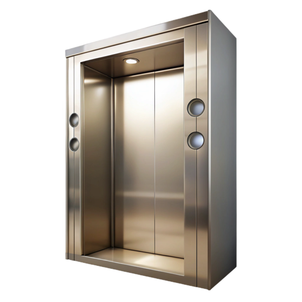 inspired contemporary Elevator door stainless steel panel, NO BACKGROUND with Transparent Background. elite png