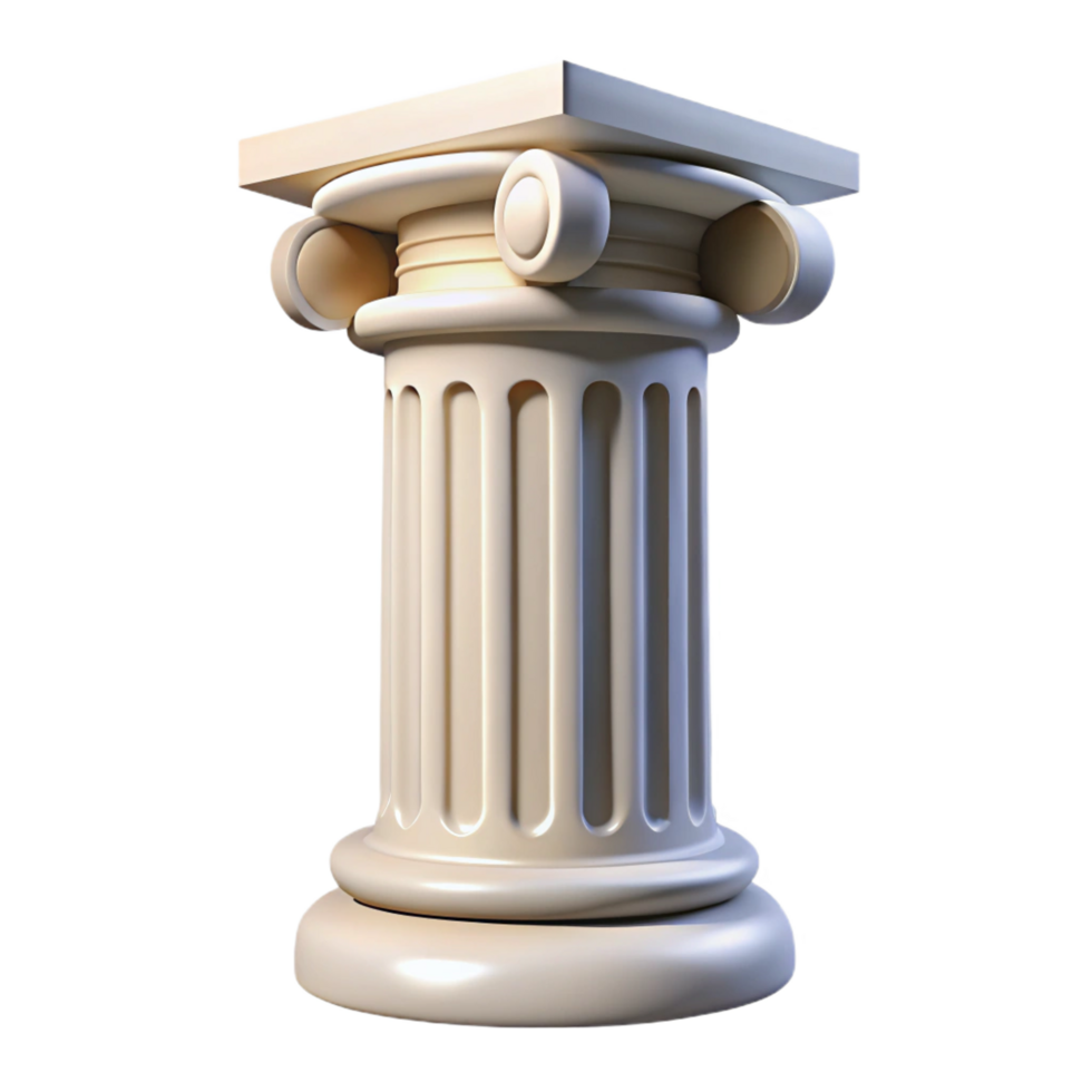 harmonious wonderful Classical Greek column capital, NO BACKGROUND with Transparent Background. museum quality png