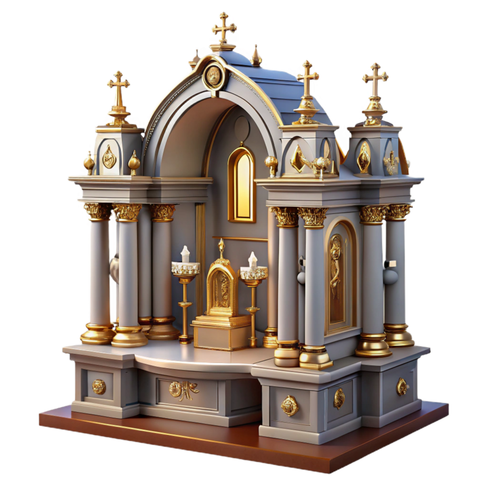 exquisite timeless Baroque church altar detail, NO BACKGROUND with Transparent Background. png
