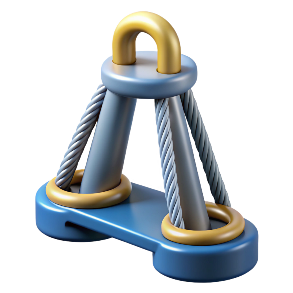 inspired futuristic Suspension bridge cable anchor point, NO BACKGROUND with Transparent Background. crisp png