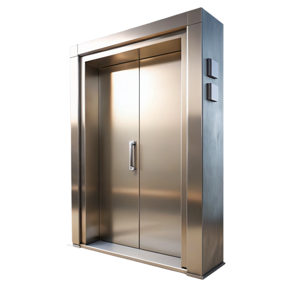 exceptional organic Elevator door stainless steel panel, NO BACKGROUND with Transparent Background. professional png