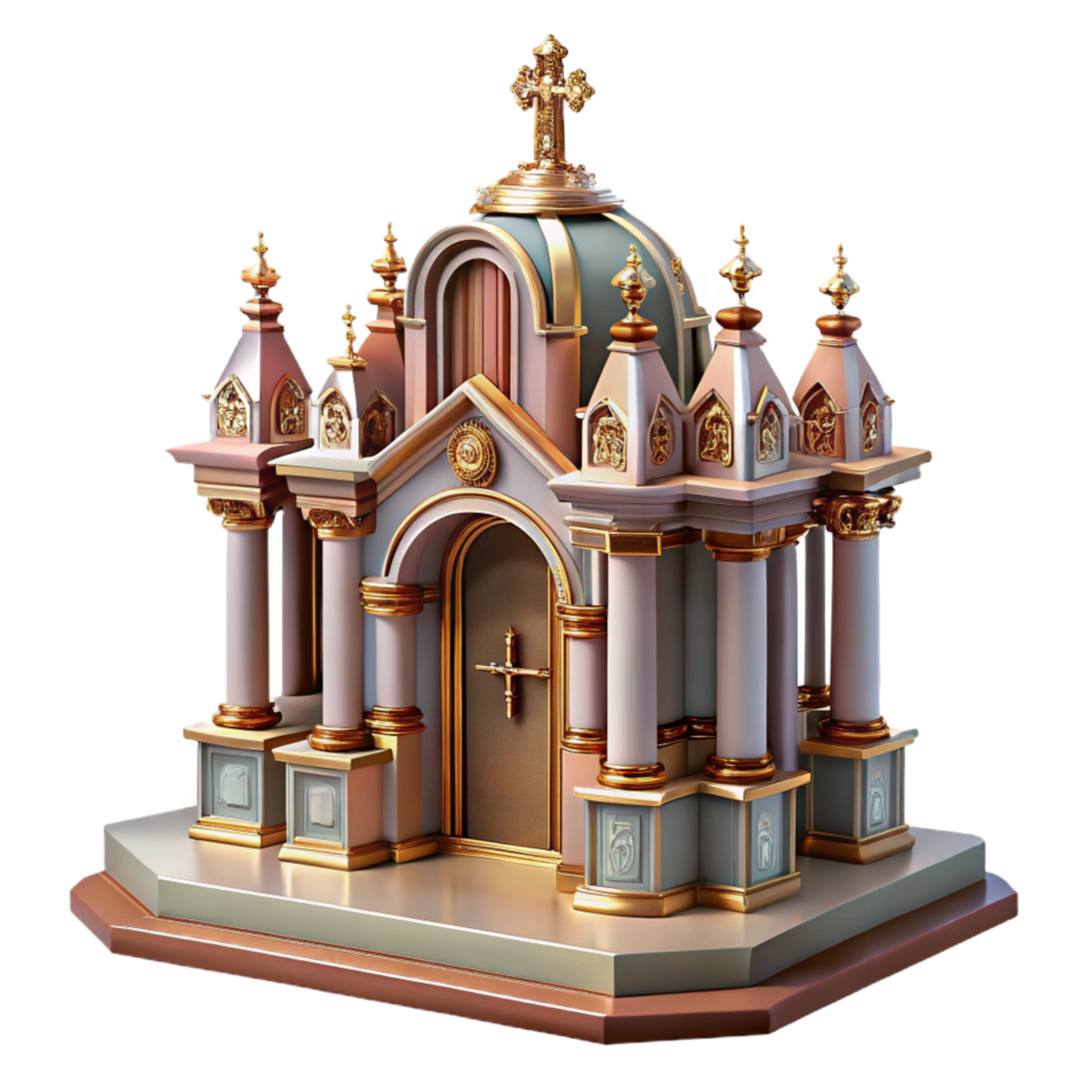 extraordinary modern Baroque church altar detail, NO BACKGROUND with Transparent Background. artisan png