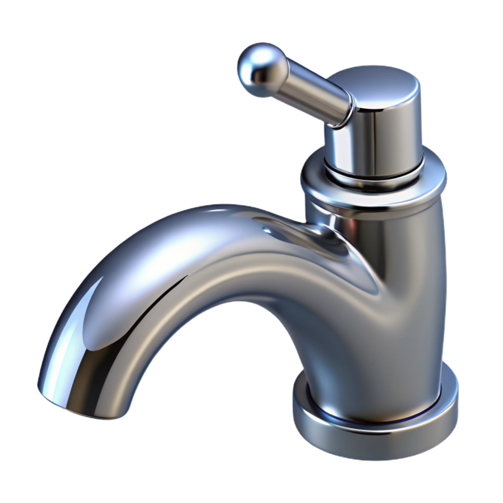 energetic vibrant Faucet chrome finish, NO BACKGROUND with Transparent Background. sharp png