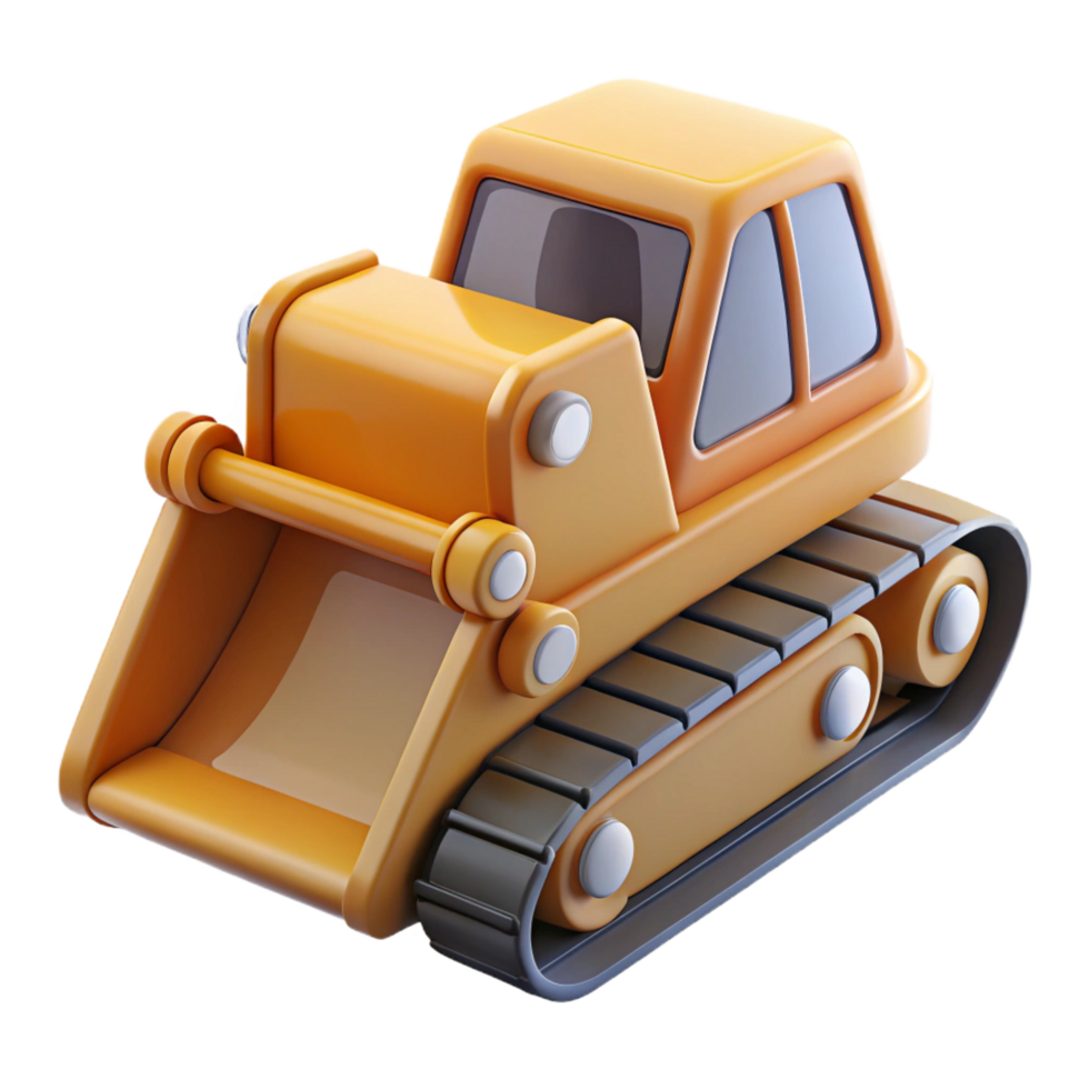 gorgeous modern Bulldozer blade and tracks, NO BACKGROUND with Transparent Background. detailed png