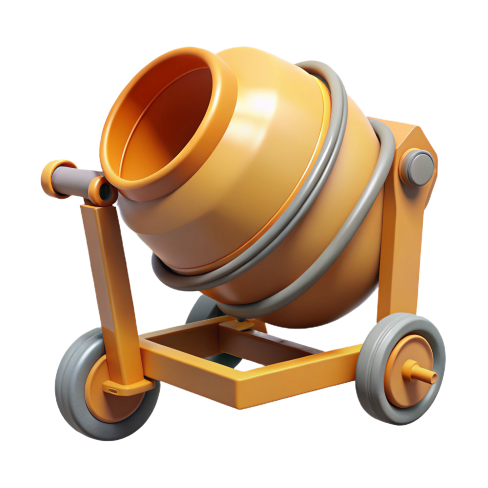 extraordinary iconic Cement mixer rotating drum, NO BACKGROUND with Transparent Background. png