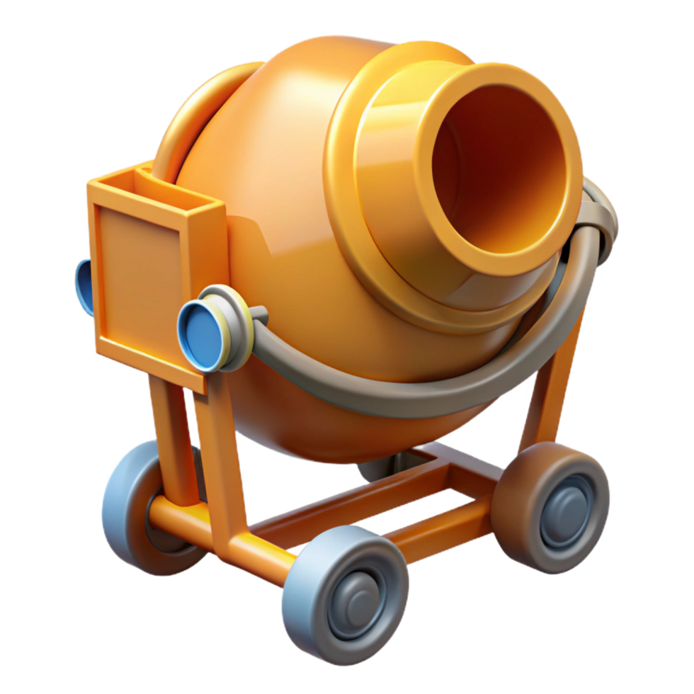 ethereal glorious Cement mixer rotating drum, NO BACKGROUND with Transparent Background. premium png