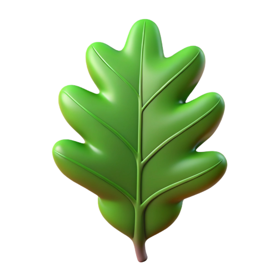 ethereal hypnotic Large oak tree leaf, green NO BACKGROUND with Transparent Background. precision png