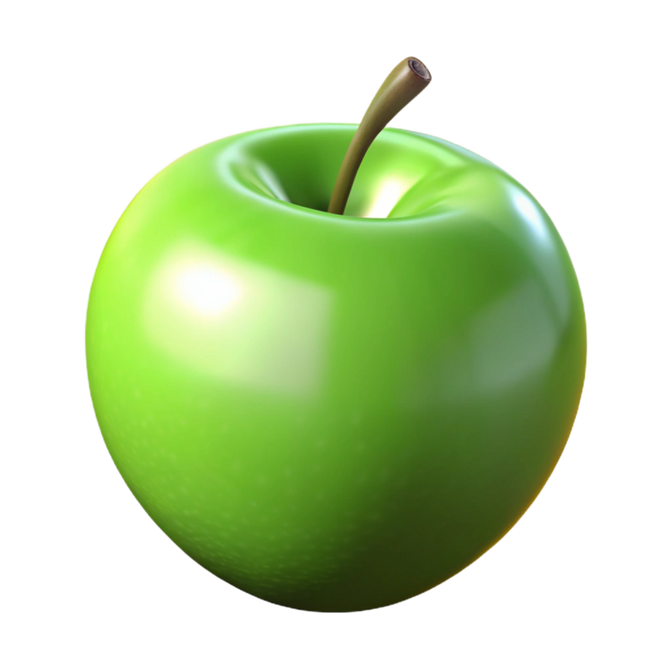 glorious acclaimed Perfect ripe green apple NO BACKGROUND with Transparent Background. png