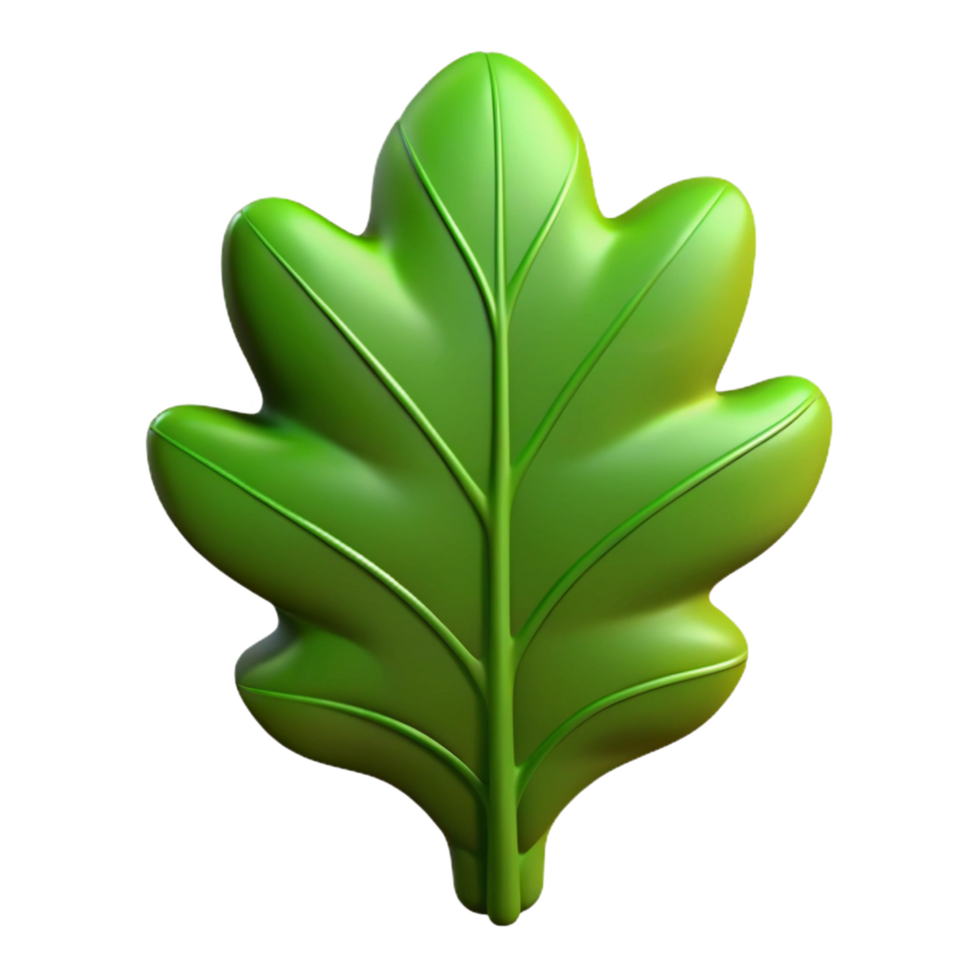glorious inspired Large oak tree leaf, green NO BACKGROUND with Transparent Background. png