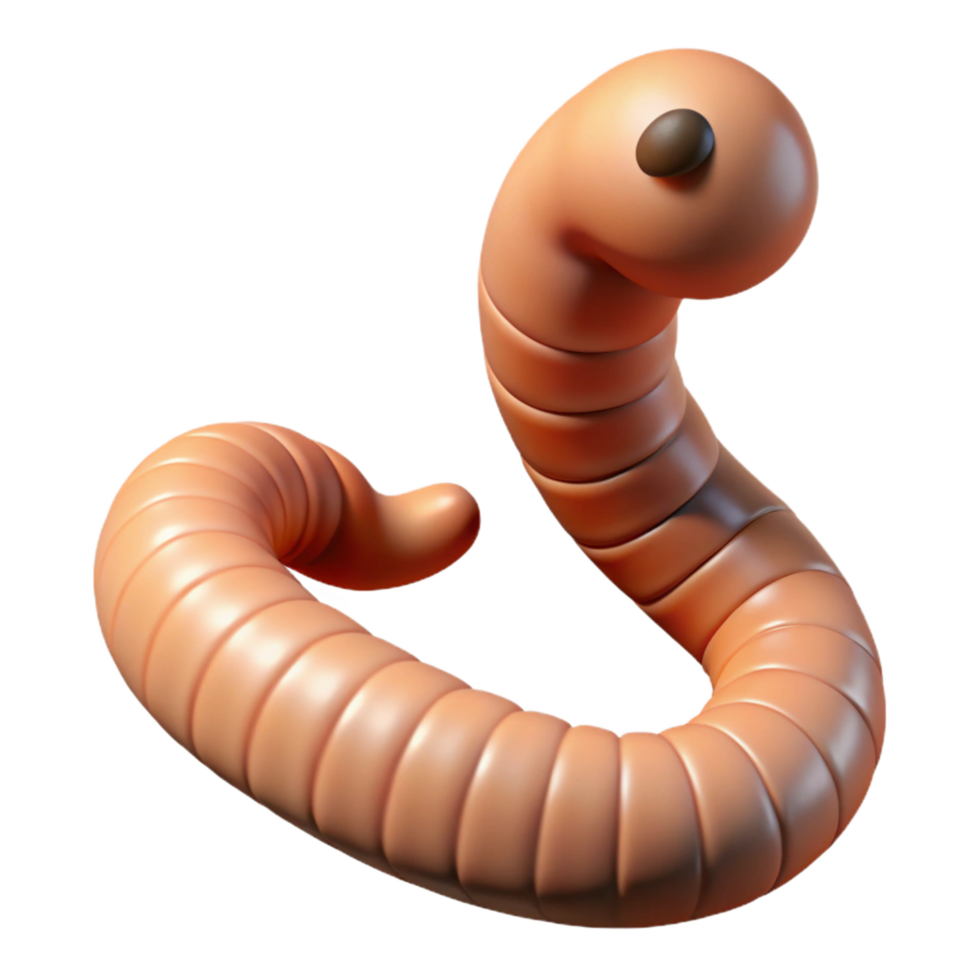 hypnotic acclaimed Earthworm, close-up NO BACKGROUND with Transparent Background. png