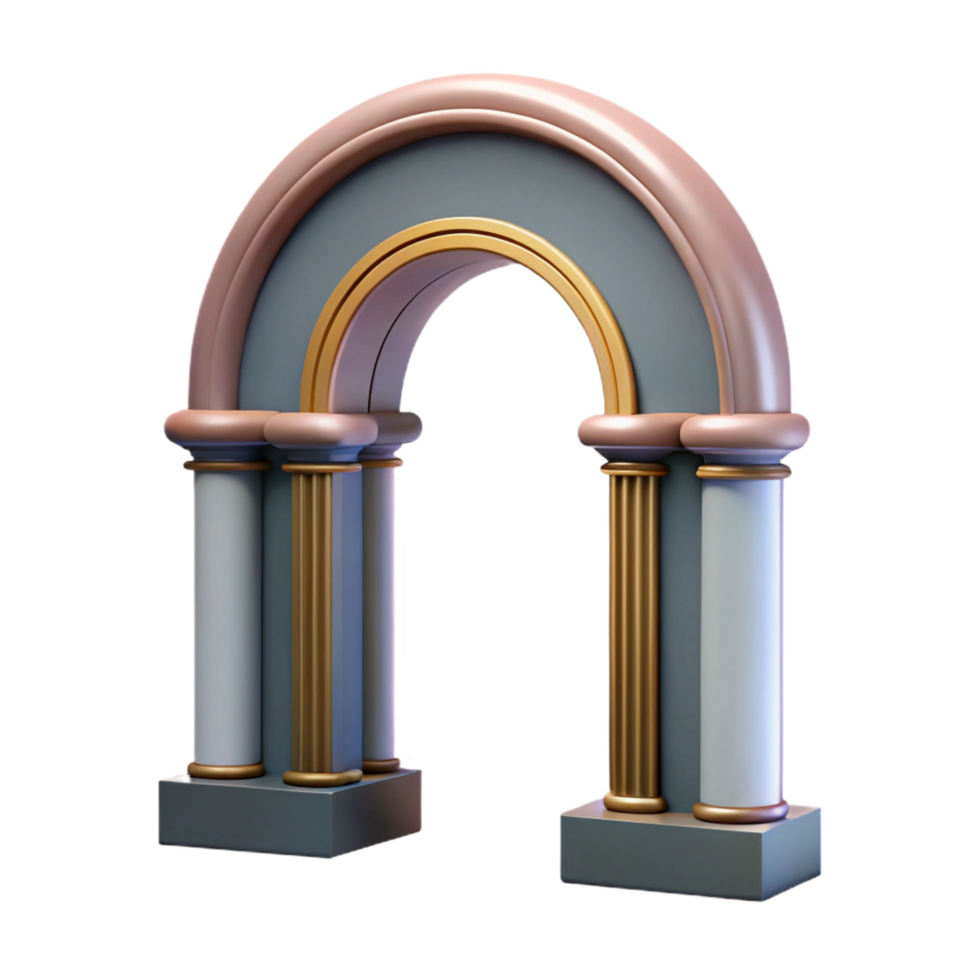 extraordinary ethereal creative Art Deco doorway arch, NO BACKGROUND with Transparent Background. masterfully captured png