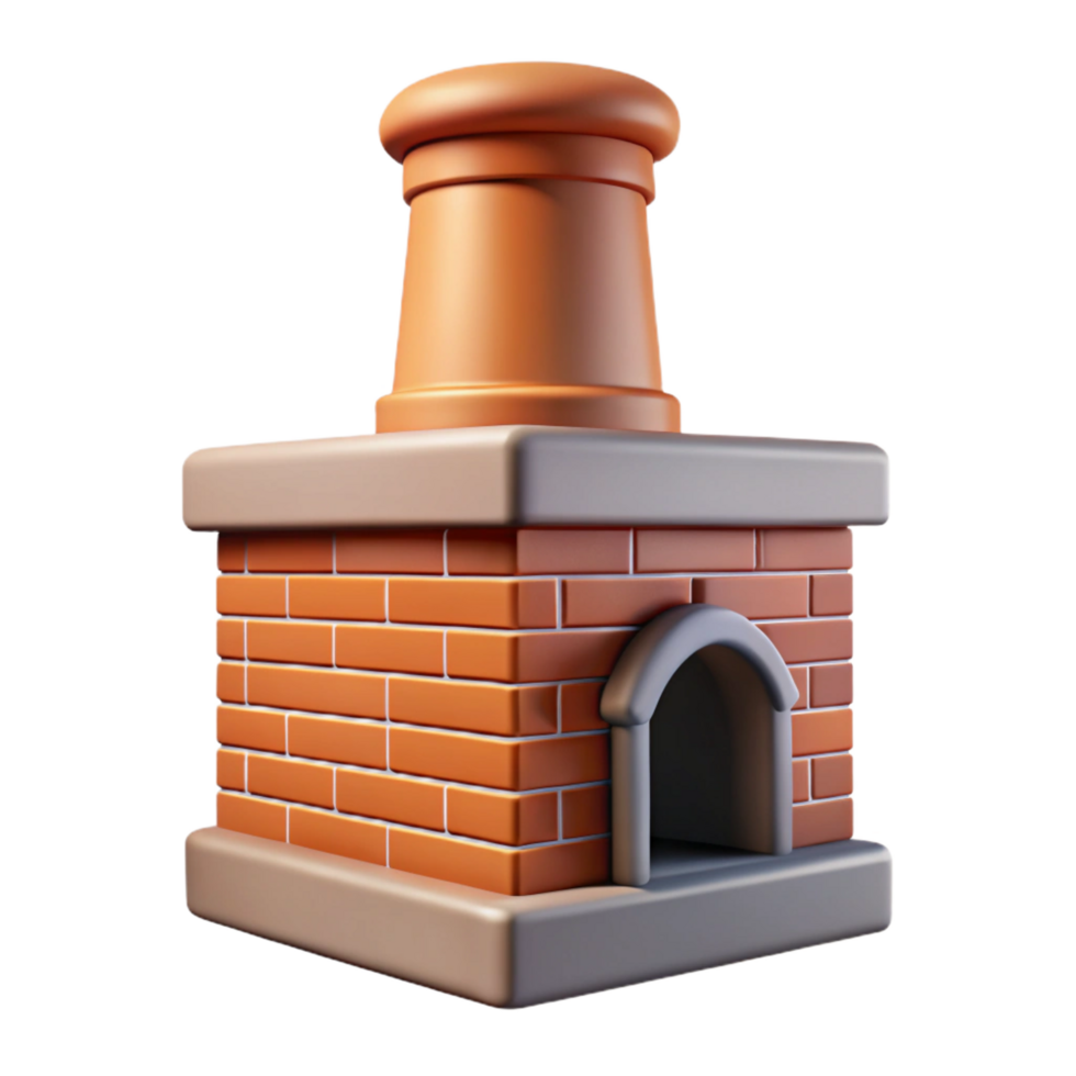 gorgeous nordic Chimney, brick, traditional, NO BACKGROUND with Transparent Background. studio quality png