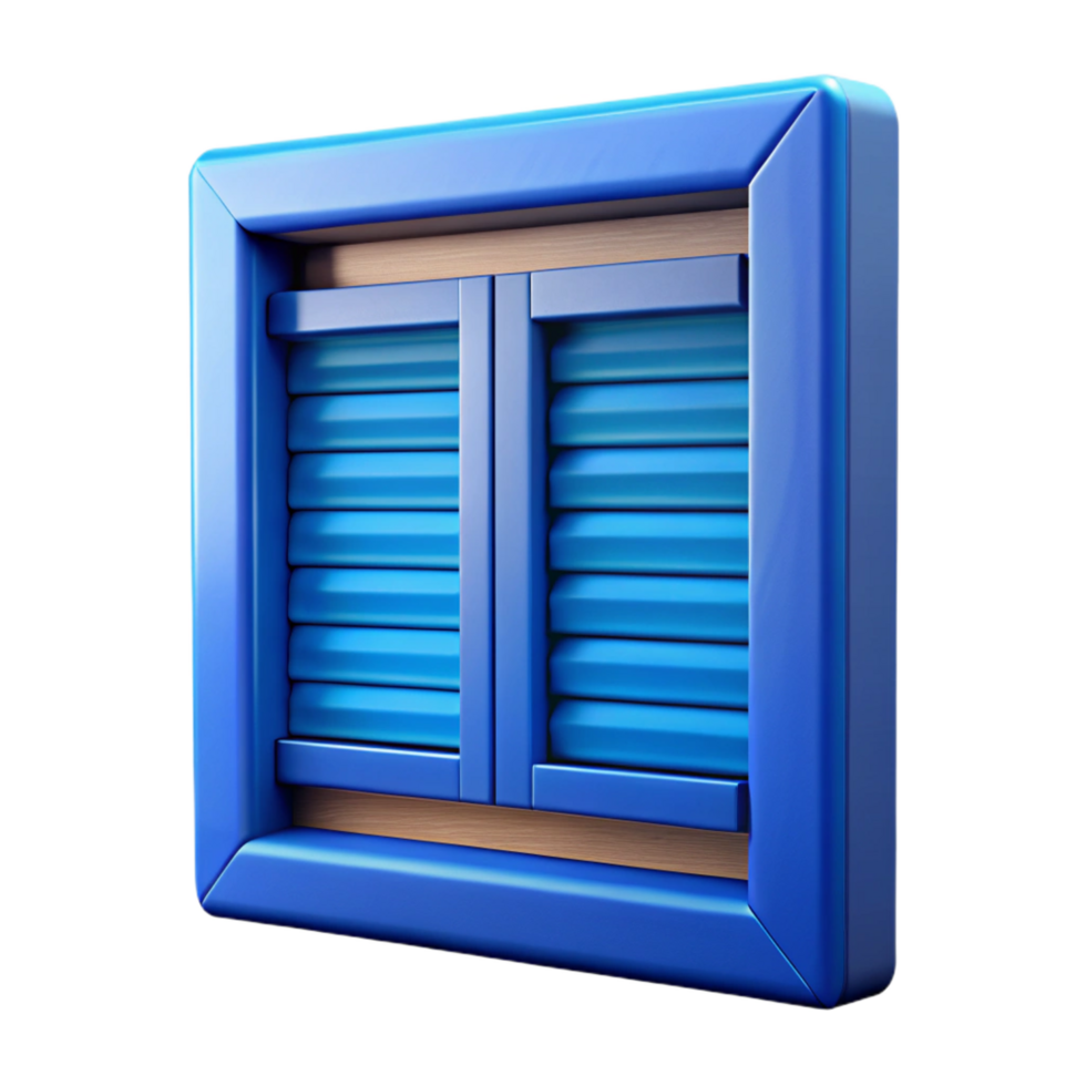 elegant energetic urban Window shutter, wooden, painted blue, NO BACKGROUND with Transparent Background. top-tier png