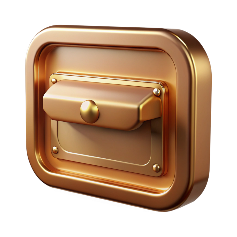 exemplary art deco Mail slot, brass, vintage, NO BACKGROUND with Transparent Background. museum quality png