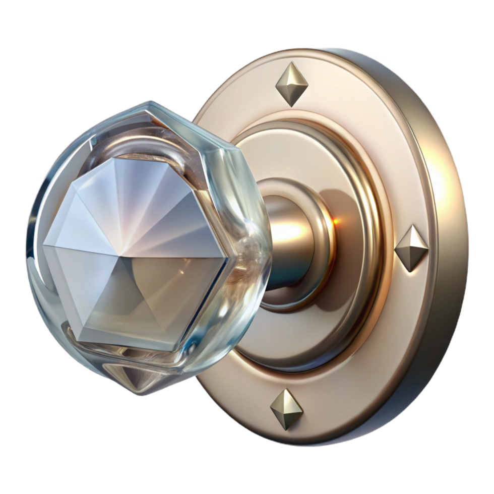 exceptional artistic Doorknob, crystal, modern, NO BACKGROUND with Transparent Background. top-tier png