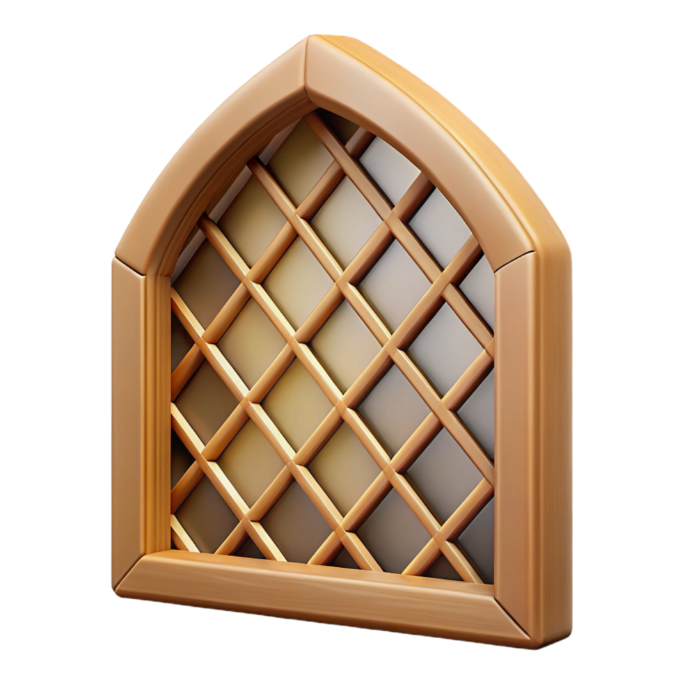 harmonious dazzling Lattice window, wood, diamond pattern, NO BACKGROUND with Transparent Background. 4K png