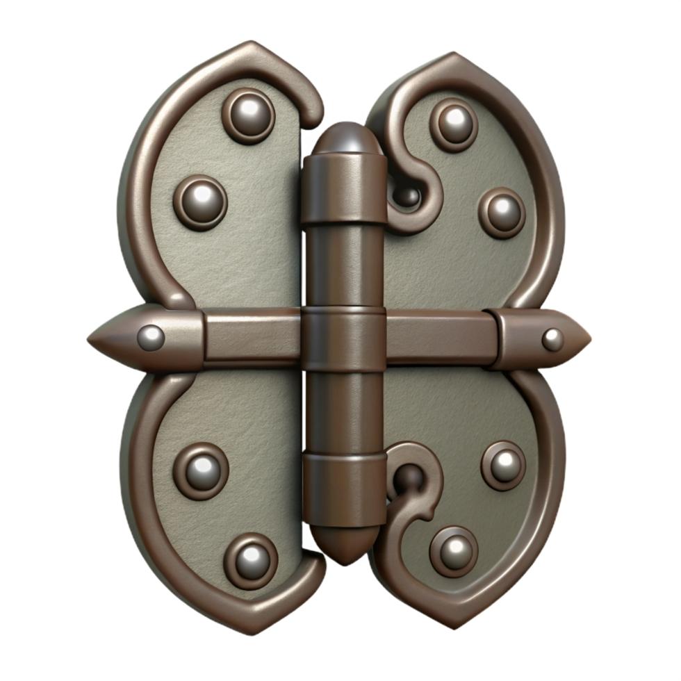 dynamic majestic Hinge, iron, decorative, NO BACKGROUND with Transparent Background. expertly shot png