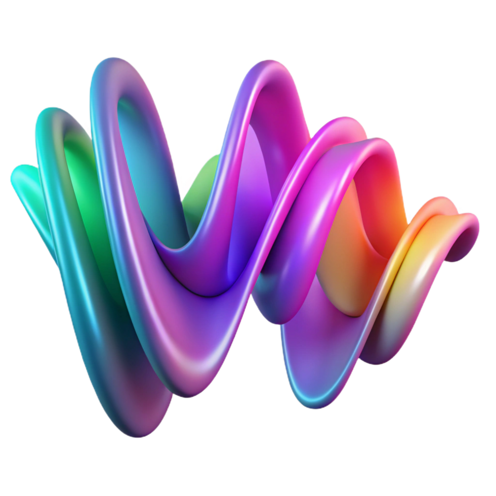ethereal alluring An abstract representation of sound waves in vibrant hues. NO BACKGROUND with Transparent Background. high quality png