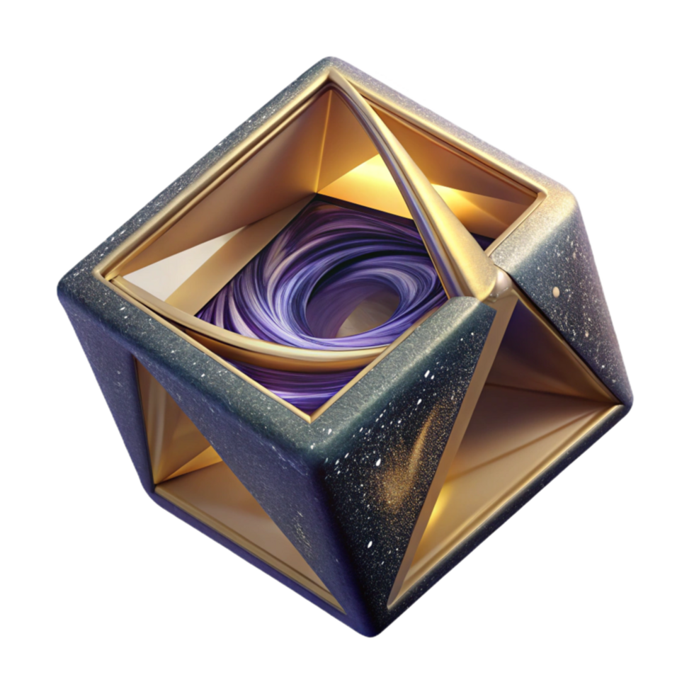 magnificent abstract Abstract Wireframe Cube Rotating in Space Cutout Element professional png