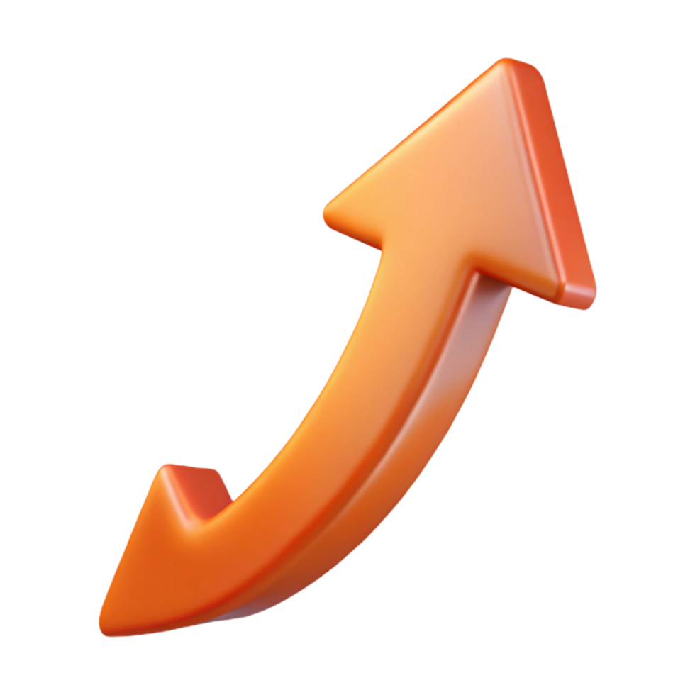 impressive dreamy baroque A single, arrow pointing upwards with a dynamic trail. NO BACKGROUND with Transparent Background. museum quality png