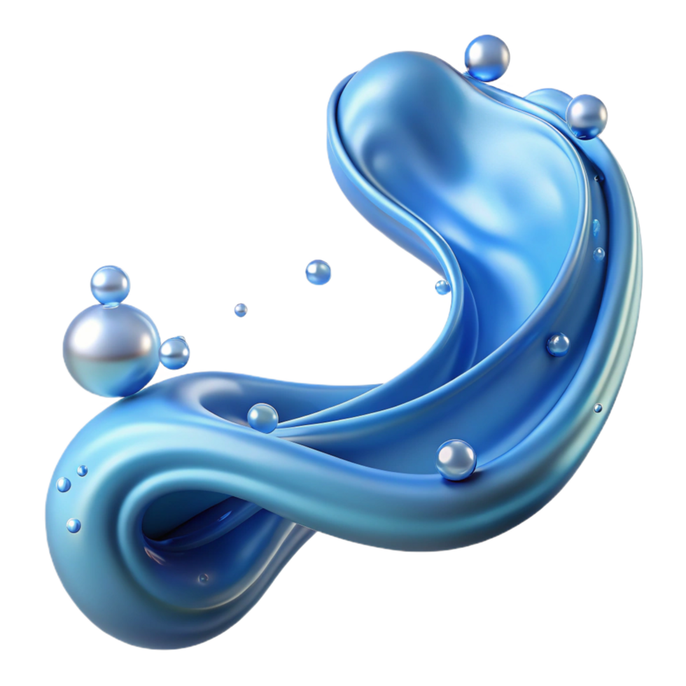 extraordinary surreal A dynamic, flowing stream of water with bubbles. NO BACKGROUND with Transparent Background. premium png