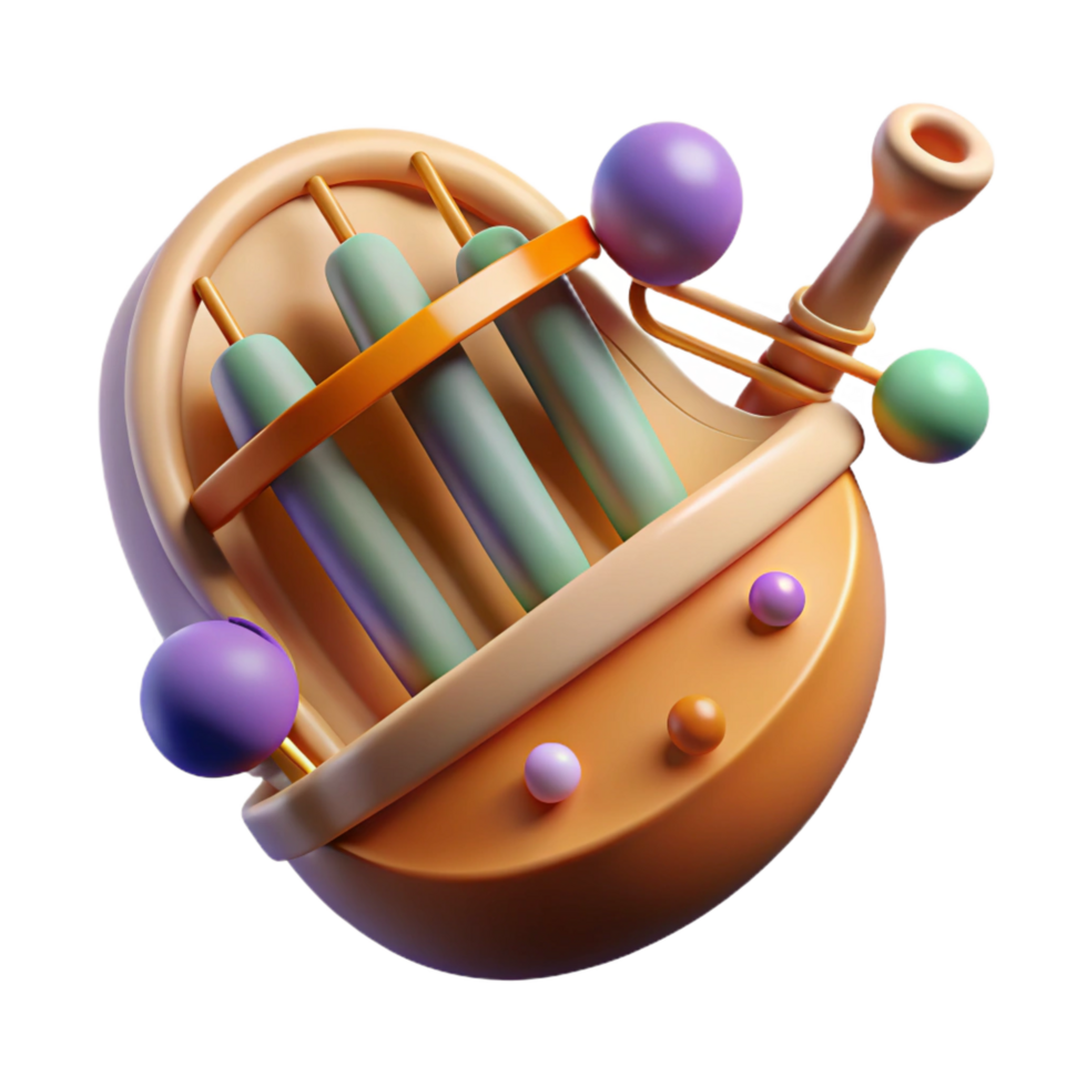glorious notable A stylized, musical instrument with abstract shapes. NO BACKGROUND with Transparent Background. png