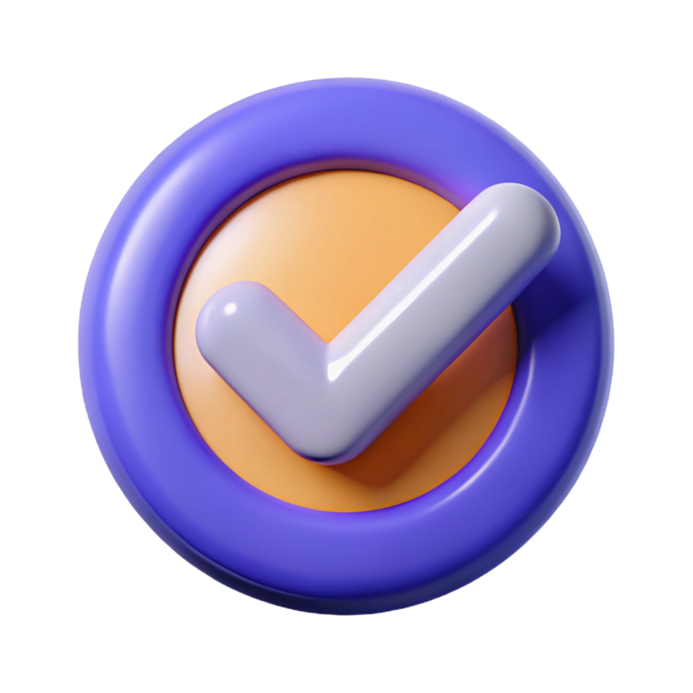 energetic beautiful A stylized, abstract icon with a checkmark. NO BACKGROUND with Transparent Background. top-tier png