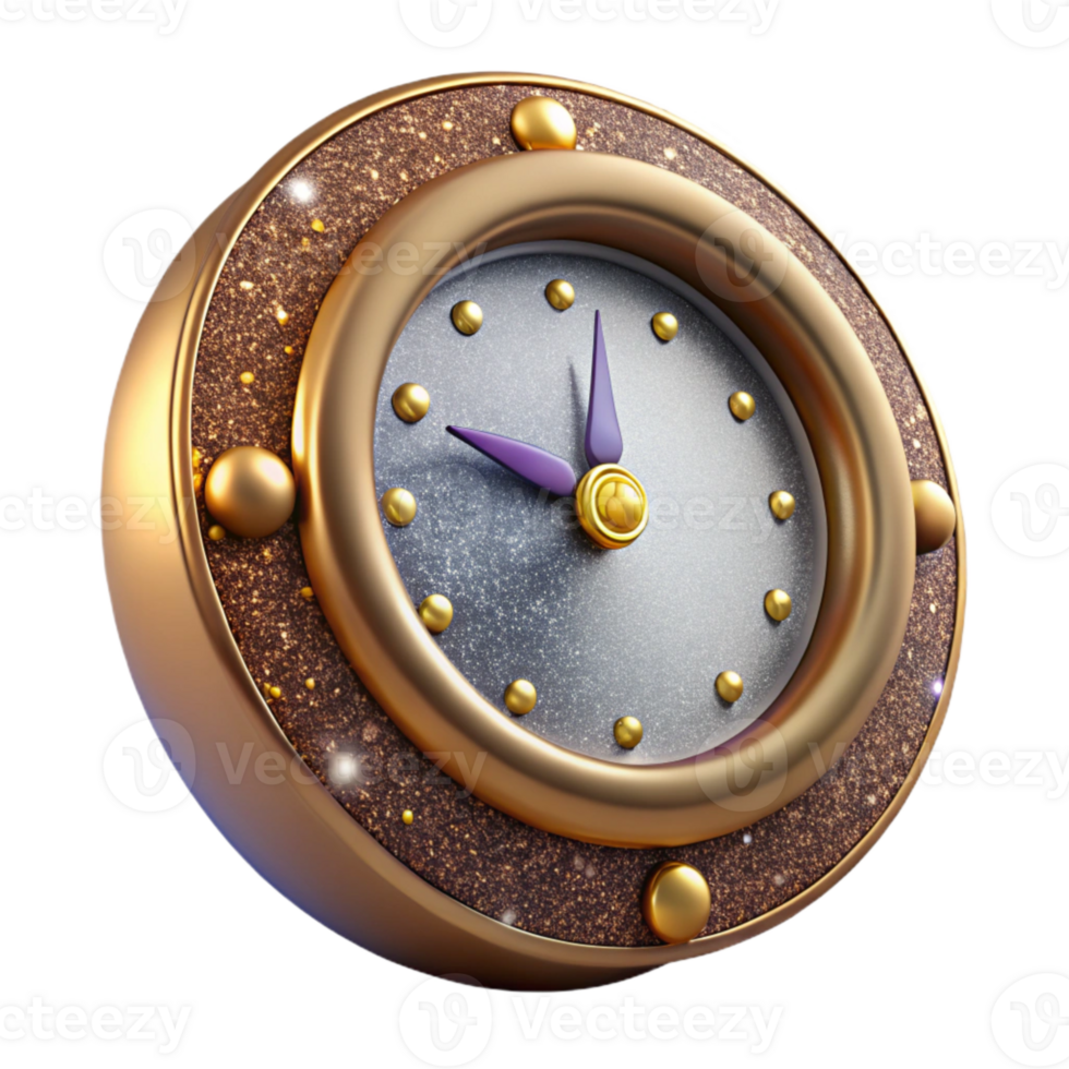 magnificent modern Antique Clock Face Side View Isolated png