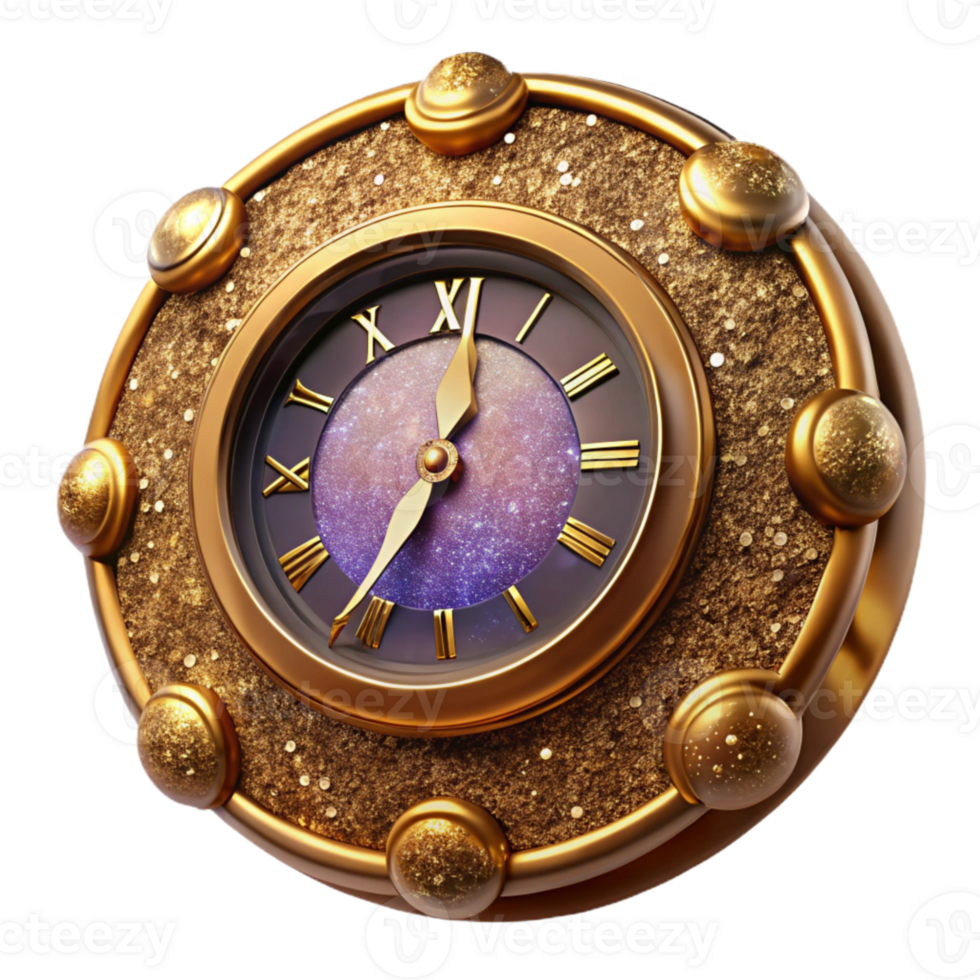 dramatic minimalist Antique Clock Face View Isolated professional png