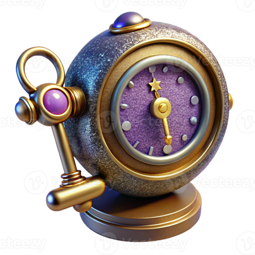 beautiful traditional Antique Clock with Key Winding Mechanism Cutout exclusive png
