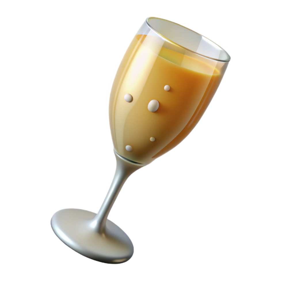 glorious art deco A glass of overflowing champagne. NO BACKGROUND with Transparent Background. ultra HD png