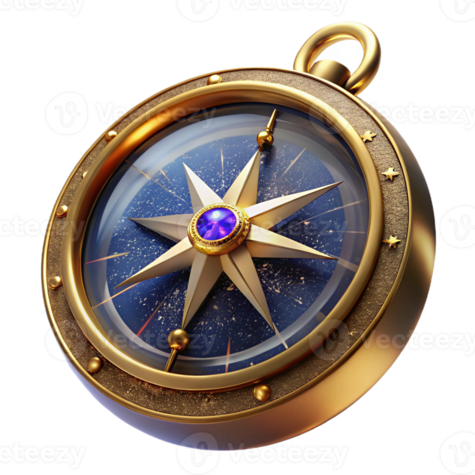 extraordinary modern Antique Compass with Gold Accents Transparent authentic png
