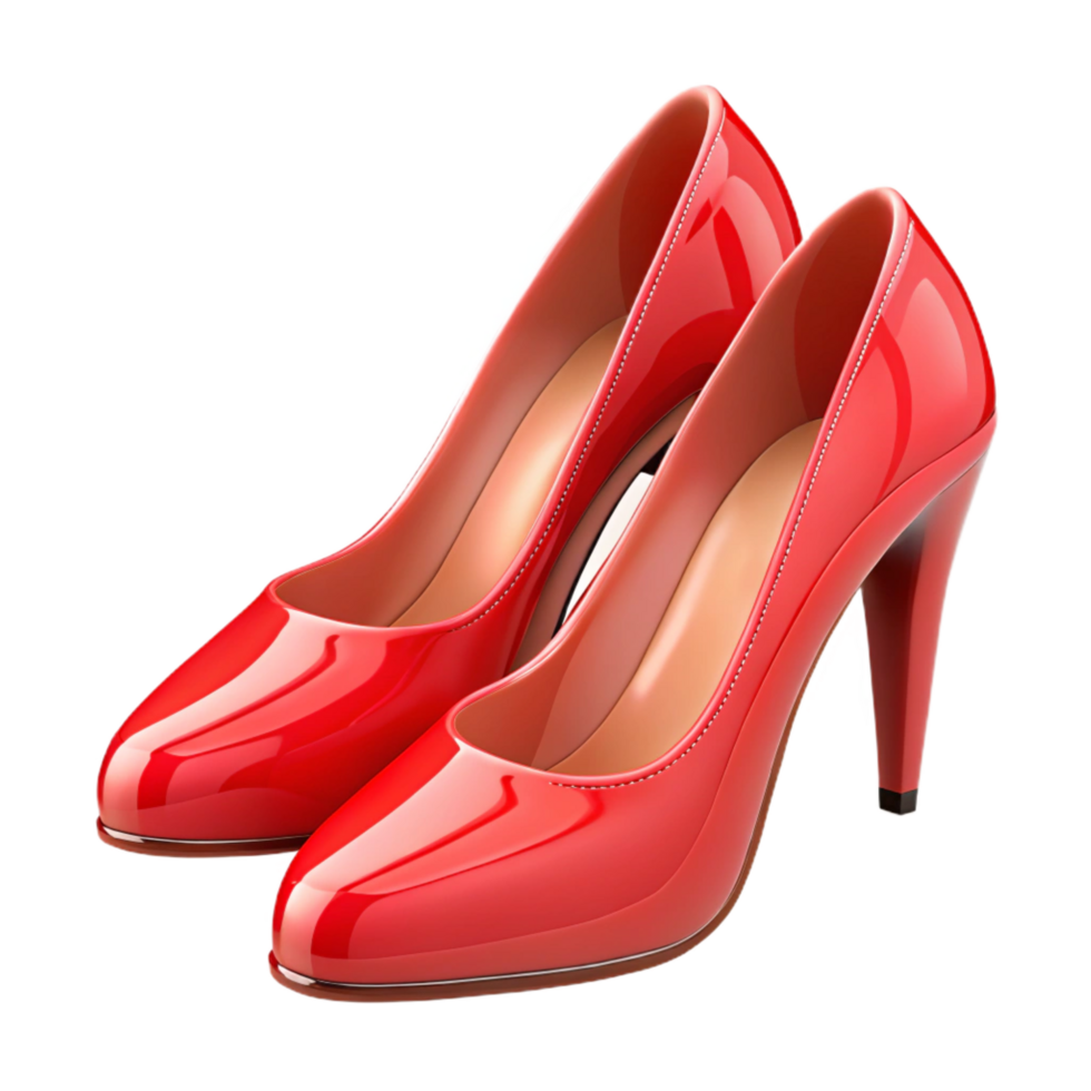 exquisite iconic A pair of red high heels. NO BACKGROUND with Transparent Background. png